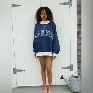 Parke Navy/light grey mock neck
